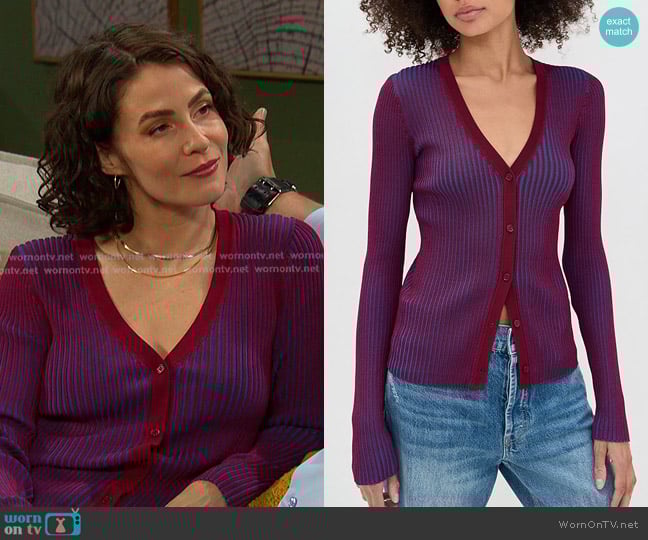 Staud Cargo Sweater in Atlas worn by Sarah Horton (Linsey Godfrey) on Days of our Lives