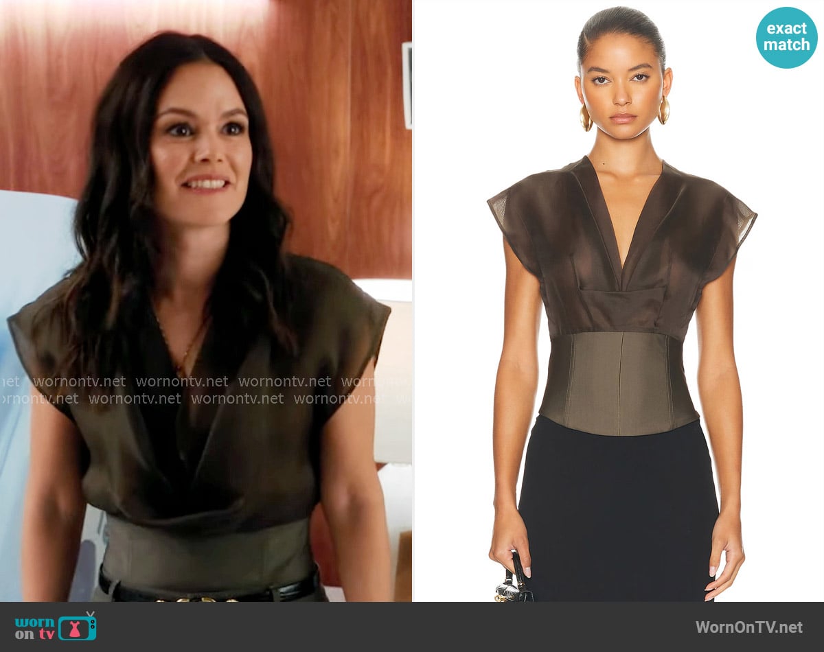 Staud Pinnacle Top in Truffle worn by Charlie (Rachel Bilson) on Scrubs