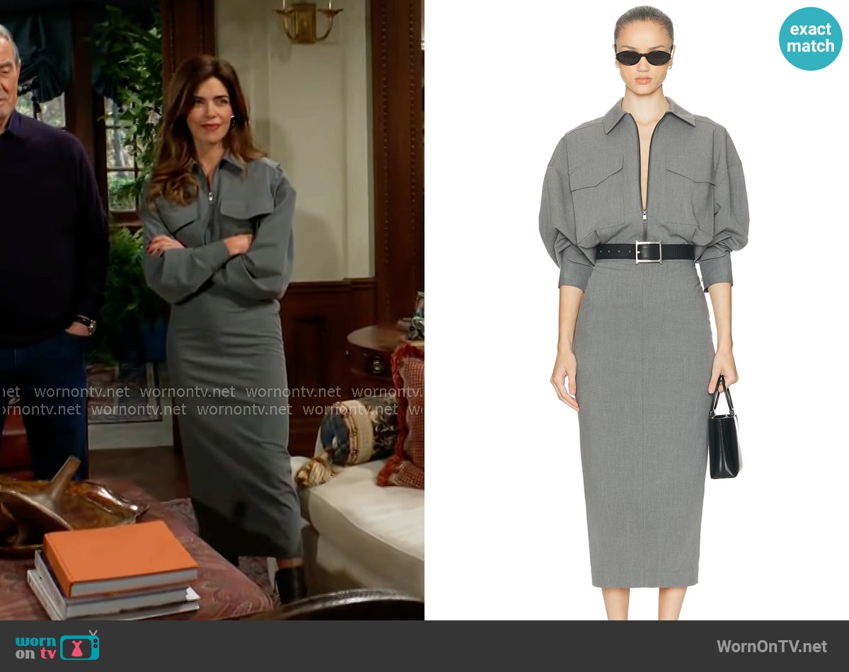 Staud Scout Dress worn by Victoria Newman (Amelia Heinle) on The Young and the Restless