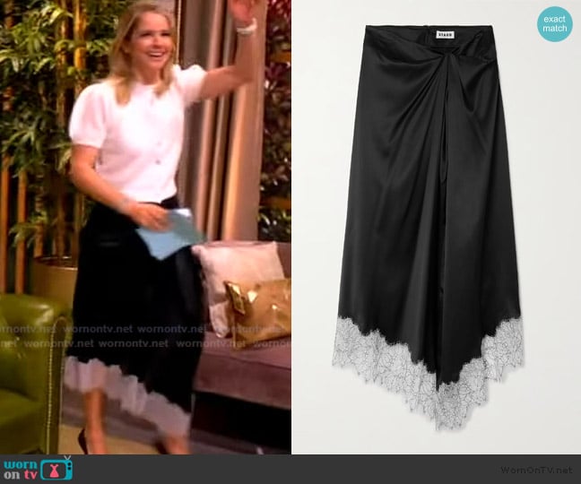Sara’s black lace trim skirt on The View