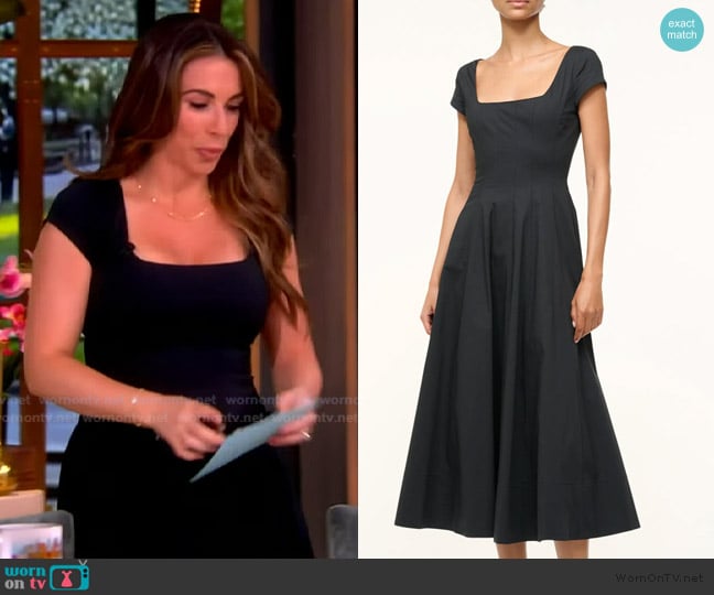 Staud Wells Stretch Cotton Fit & Flare Midi Dress worn by Alyssa Farah Griffin on The View