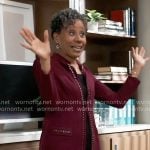 Stella’s purple chain-trim jacket on General Hospital
