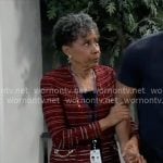 Stella’s red jacket with chain details on General Hospital