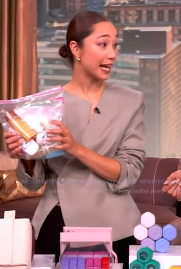 Steph Hon’s gray asymmetric blazer on The View