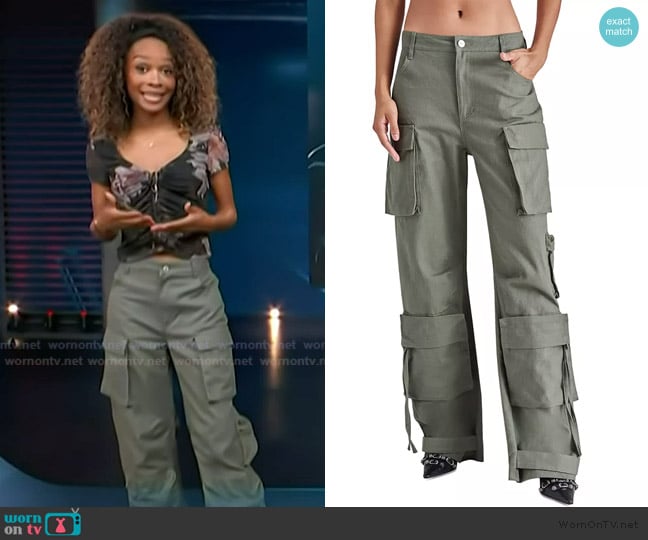 Steve Madden Duo Cargo Pant worn by Zuri Hall on Access Hollywood