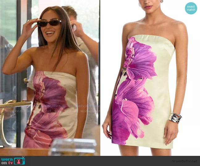 Steve Madden Rhapsody Orchid Strapless Mini Dress worn by Kelsey Swanson on The Real Housewives of Rhode Island