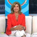 Hoda's beige strapply sandals on Today