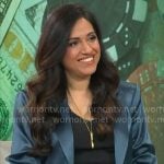 Dr Sue Varma’s blue satin blazer on CBS Mornings