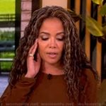 Sunny’s brown belted dress on The View