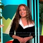 Sunny’s black layered off-shoulder dress on The View