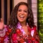 Sunny’s pink floral print blazer on The View