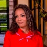 Sunny’s red tie neck top on The View