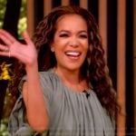 Sunny’s green satin top and skirt on The View