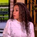 Sunny’s white floral domlan dress on The View