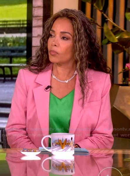 Sunny's pink linen blazer and pants on The View