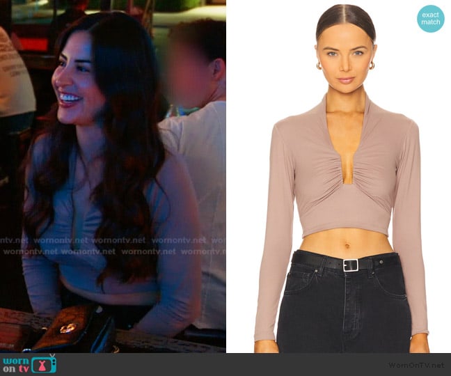 Susana Monaco Square Wire Long Sleeve Top worn by Michelle Saniei on The Valley