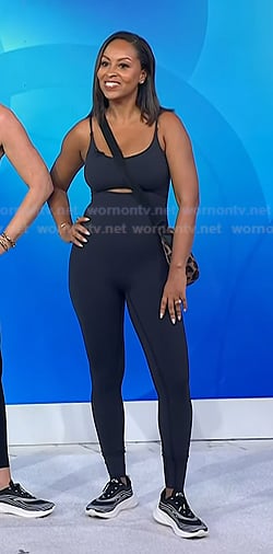 Talia Parkinson-Jones’s black cutout active jumpsuit on Today