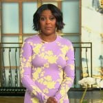 Tamron’s pink floral long sleeve dress on Tamron Hall Show