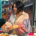 Tamron’s mixed stripe mini dress on Tamron Hall Show