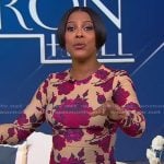 Tamron’s pink floral print long sleeve dress on Tamron Hall Show