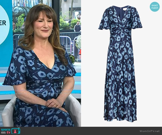 Tanya Taylor Daphne Dress in Maritime Blue Multi worn by Ana Gasteyer on Today