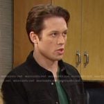 Tate’s black suede shirt on Days of our Lives