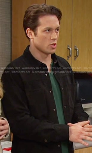 Tate’s black suede shirt on Days of our Lives
