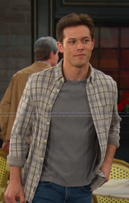 Tate's grey plaid shirt on Days of our Lives