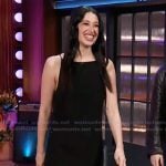 Taylor Ortega’s black strapless dress on The Kelly Clarkson Show