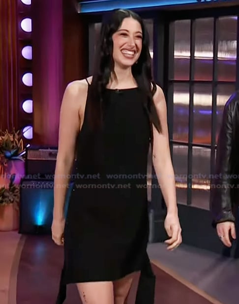 Taylor Ortega's black strapless dress on The Kelly Clarkson Show