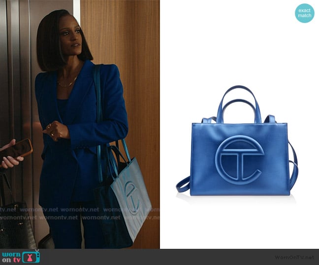 Telfar Shmedium Shopping Bag in Cobalt worn by Olympia (Skye P. Marshall) on Matlock