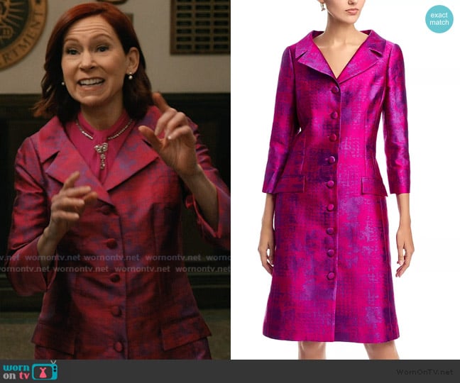 Teri Jon by Rickie Freeman Jacquard Coat Dress worn by Elsbeth Tascioni (Carrie Preston) on Elsbeth