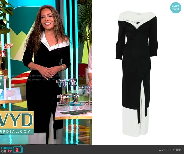 The Attico Mix-Media Midi-Shirtdress worn by Sunny Hostin on The View
