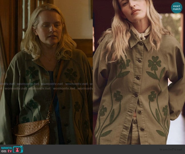 The Great Floral Applique Jacket worn by Mary (Elisabeth Moss) on Imperfect Women