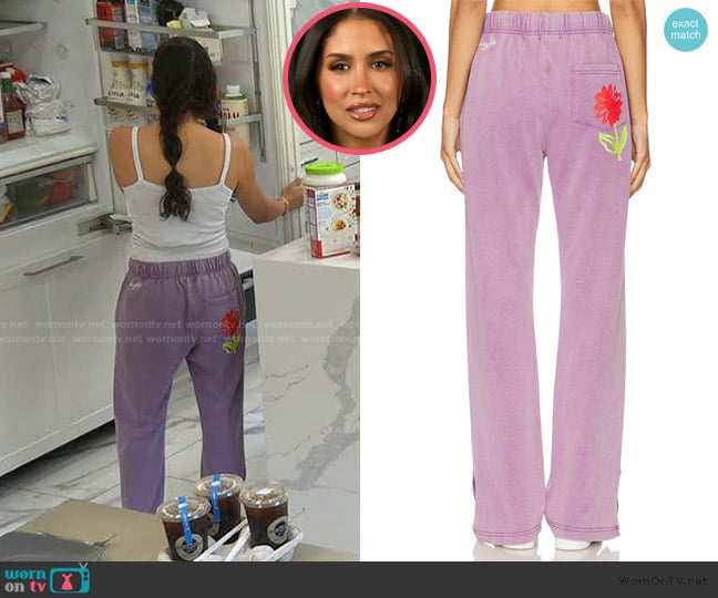 The Mayfair Group You Deserve Flowers Sweatpants worn by Dara Levitan on Summer House