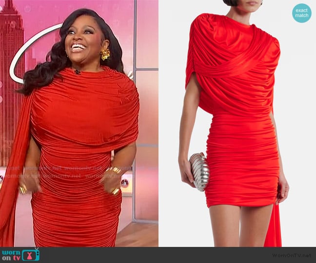 Sherri’s red gathered mini dress on Sherri