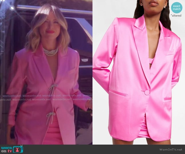 The Sei Oversized Silk Charmeuse Blazer worn by Amanda Frances on The Real Housewives of Beverly Hills