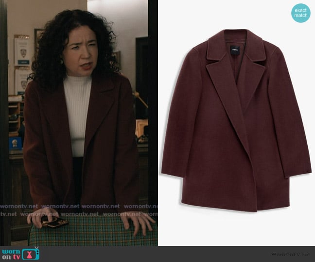 Theory Clairene Wool Cashmere Blend Coat worn by Marisa Gold (Sarah Steele) on Elsbeth