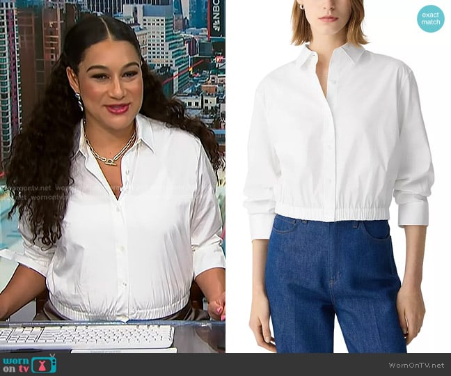 Morgan’s white elastic waist shirt on NBC News Daily