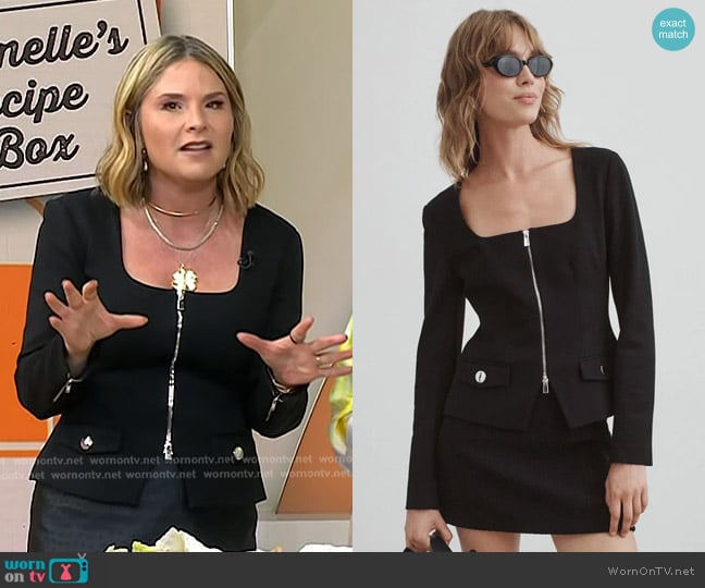 Toccin Ponte Zip Front Top worn by Jenna Bush Hager on Today