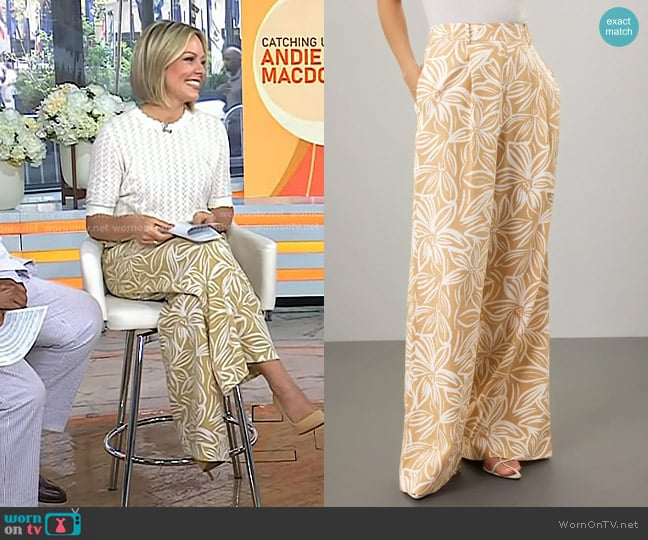 Toccin Printed Linen Classic Trousers worn by Dylan Dreyer on Today