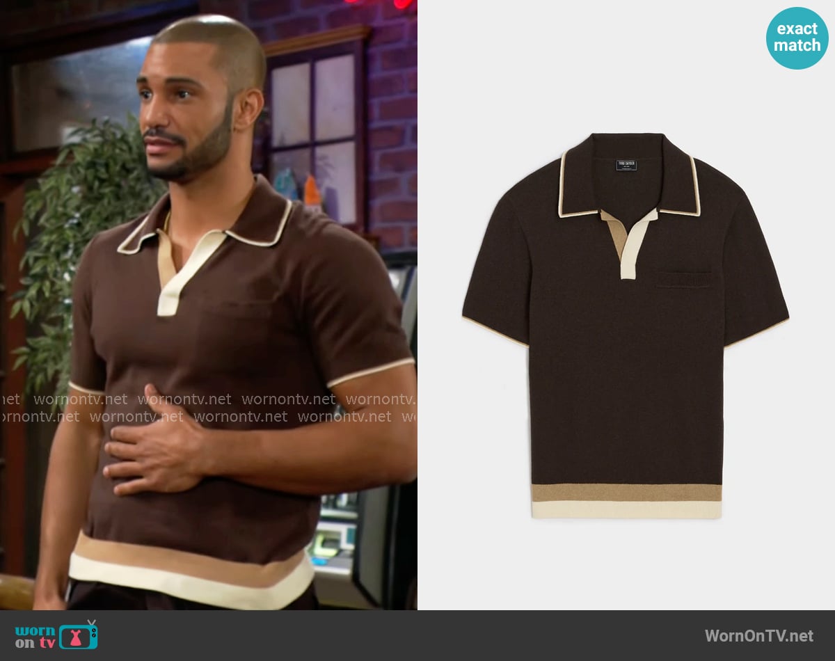 Holden’s brown polo shirt on The Young and the Restless