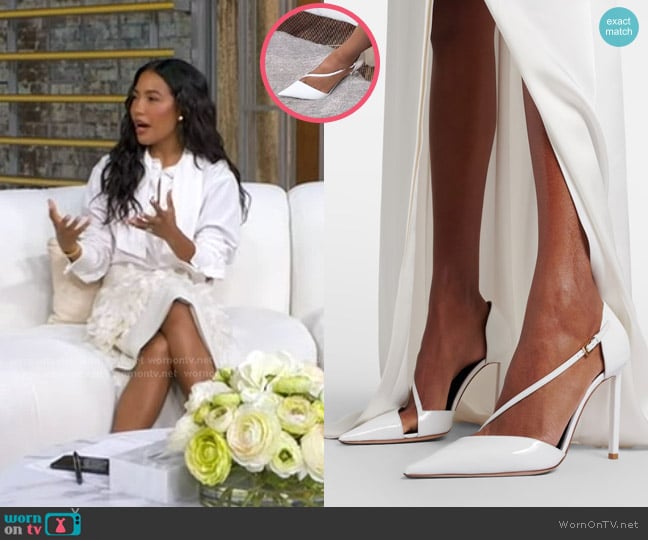 Emma Grede’s white pumps on Good Morning America