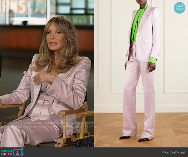 Tom Ford Cotton and Silk-blend Duchesse-satin Blazer in Baby pink worn by Jaclyn Smith on Today