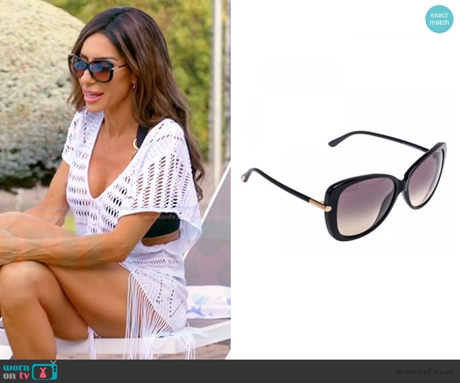 Tom Ford  FT0324 Linda Butterfly Sunglasses worn by Rulla Nehme Pontarelli on The Real Housewives of Rhode Island