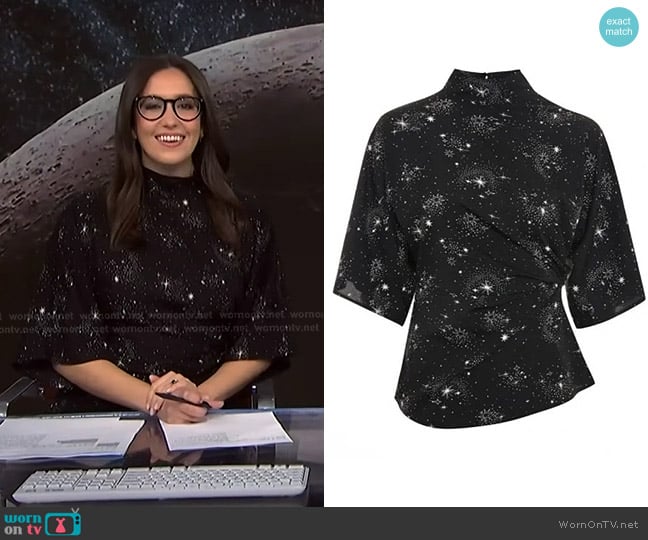 Topshop Cosmic Print Top worn by Savannah Sellers on NBC News Daily