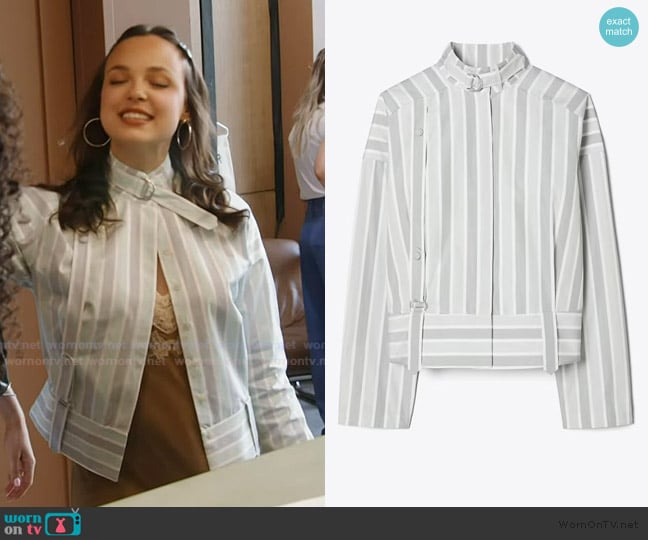 Tory Burch Cotton Striped Shirt worn by Levi Sebree on Summer House