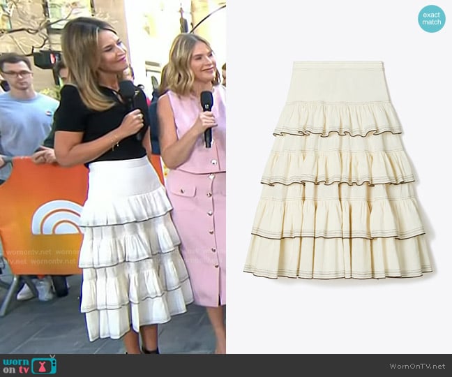 SAvannah’s white tiered skirt on Today SAvannah’s white tiered skirt on Today