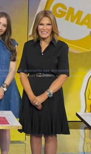 Tory’s black pleated shirtdress on Good Morning America