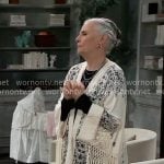 Tracy’s cream fringed lace jacket on General Hospital